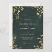 Invitation Forêt enchantée Cadre minimal Or Mariage moderne (Devant)