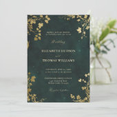 Invitation Forêt enchantée Cadre minimal Or Mariage moderne (Debout devant)