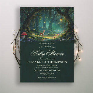 Invitation Forêt Enchantée Champignons Boisées Baby Shower