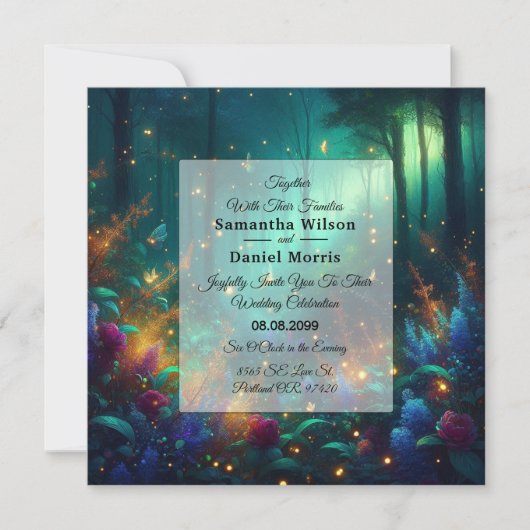 Invitation Forêt enchantée de bijoux radiants Mariage (Devant)
