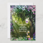 Invitation Forêt enchantée de bois de fantaisie Fleurs Douze (Dos)