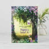 Invitation Forêt Enchantée de Bois Fantastique Douce 16 (Debout devant)