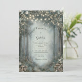 Invitation Forêt Enchantée de Bois Mariage Teinte Brumeuse (Debout devant)