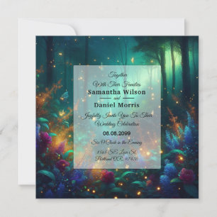 Invitation Forêt Enchantée de Mariage aux Joyaux Radieux