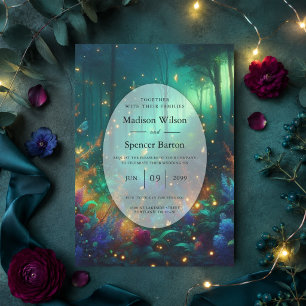 Invitation Forêt Enchantée de Mariage aux Joyaux Radieux
