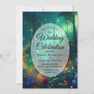 Invitation Forêt Enchantée de Mariage aux Joyaux Radieux