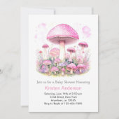 Invitation Forêt enchantée Dreamy Baby shower fille rose (Devant)