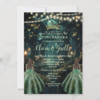 Forêt enchantée Emeraude Green Twins Quinceañera