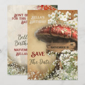 Invitation Forêt Enchantée Enregistrez la Date – Fée Mystique (Devant / Derrière)