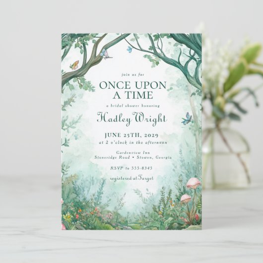Invitation Forêt enchantée Fairytale Fête des mariées foresti (Debout devant)