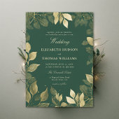 Invitation Forêt enchantée Faux Gold Foliage Élégant mariage