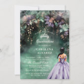 Invitation Forêt enchantée Faux or Lavender Quinceanera (Devant)