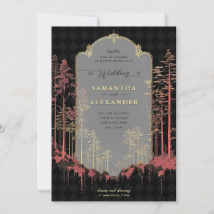 Invitation Forêt enchantée Forêt boisée Gold Mariage de la fo