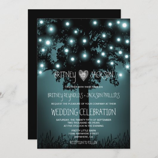 Invitation Forêt enchantée Forêt rustique Arbre de mariage In (Devant / Derrière)
