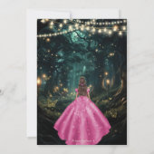 Invitation Forêt enchantée Fuchsia Robe rose XV Quinceañera (Dos)