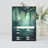 Invitation Forêt enchantée Lumières Fée Magique Mariage RSVP (Debout devant)