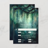 Invitation Forêt enchantée Lumières Fée Magique Mariage RSVP (Devant / Derrière)