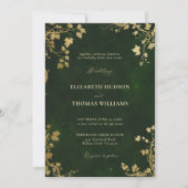 Invitation Forêt enchantée Mariage magique minime cadre or (Devant)
