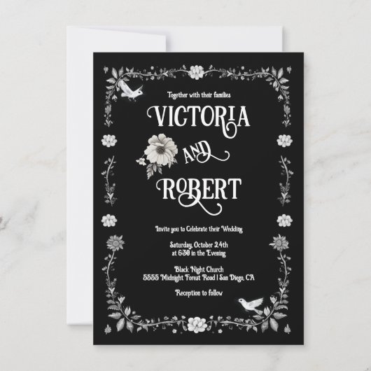 Invitation Forêt enchantée Mariage médiéval (Dos)