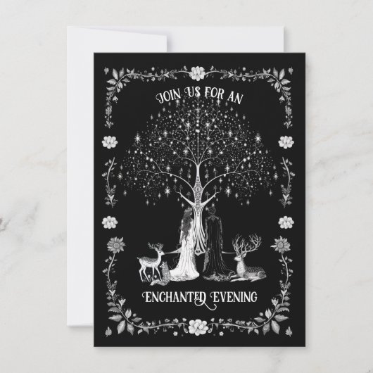 Invitation Forêt enchantée Mariage médiéval (Devant)