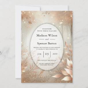 Invitation Forêt Enchantée Mariage Rosewood Doré