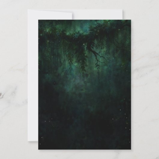 Invitation Forêt enchantée Moody Dark Green Emerald (Dos)