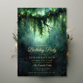 Invitation Forêt enchantée Moody Dark Green Emerald