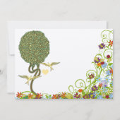 Invitation Forêt Enchantée Patchwork Floral Conte de Fées Arb (Dos)