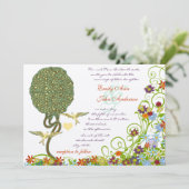 Invitation Forêt Enchantée Patchwork Floral Conte de Fées Arb (Debout devant)