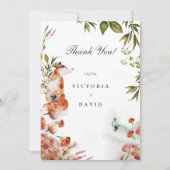 Invitation Forêt Enchantée Renard Loup Cerf Mariage Remerciem (Devant)