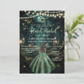 Invitation Forêt Enchantée Robe verte émeraude Bat Mitzvah (Debout devant)