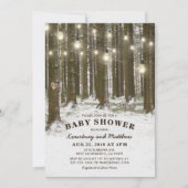 Invitation Forêt Enchantée Rustique d'Hiver Arbre Baby Shower (Devant)