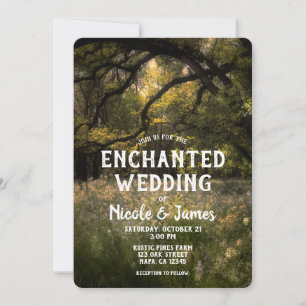 Invitation Forêt Enchantée Rustique Florale Bois Mariage