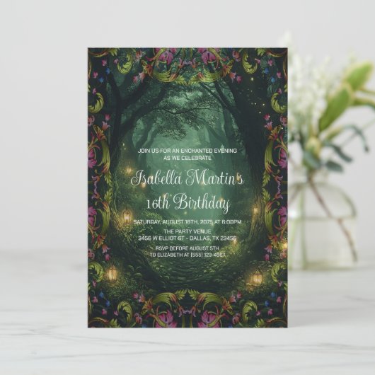 Invitation Forêt Enchantée Toute Occasion Prom Anniversaire (Debout devant)