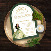 Invitation Forêt enchantée verte 15e anniversaire de Quincean