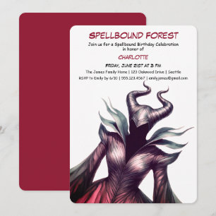 Invitation Forêt Ensorcelée – Fête d'anniversaire de fée somb