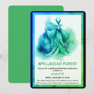 Invitation Forêt ensorcelée – Fête d'anniversaire de fée somb
