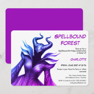 Invitation Forêt Ensorcelée – Fête d'anniversaire de fée somb