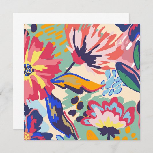 Invitation Forêt et rose (Devant / Derrière)