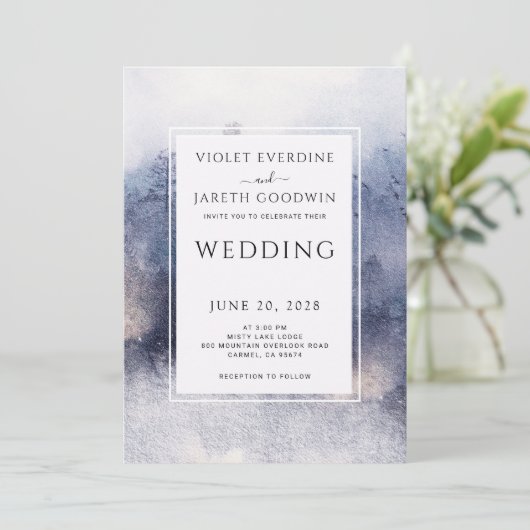 Invitation Forêt éthérée romantique Mariage d'aquarelle rusti (Debout devant)