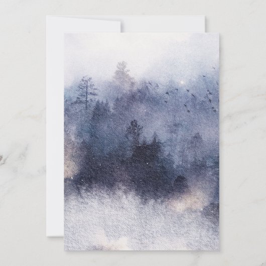 Invitation Forêt éthérée romantique Mariage d'aquarelle rusti (Dos)