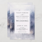 Invitation Forêt éthérée romantique Mariage d'aquarelle rusti (Devant / Derrière)