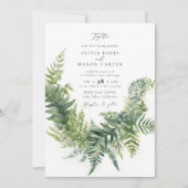 Invitation Forêt Fern Mountain Woodland Chic Mariage élégant (Devant)