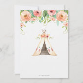 Invitation Forêt Florale d'animaux de bois 1er anniversaire f (Dos)