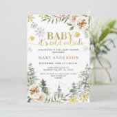 Invitation Forêt Florale d'hiver Il fait froid à l'extérieur (Debout devant)