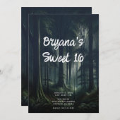 Invitation Forêt foncée à Twilight Sweet 16 (Devant / Derrière)