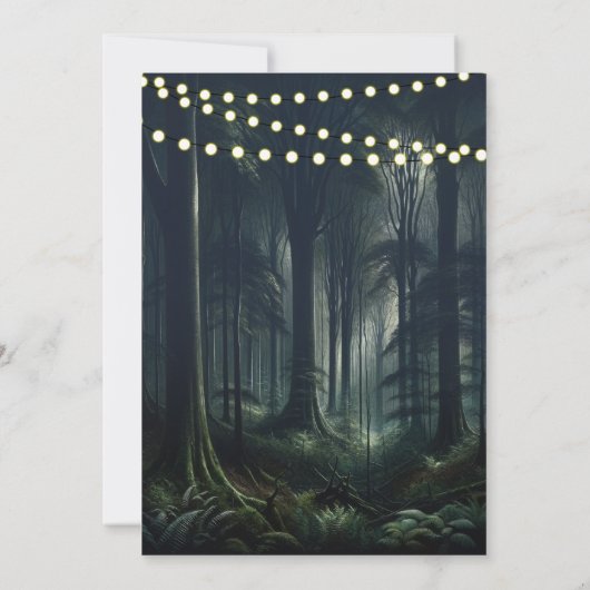 Invitation Forêt foncée au crépuscule Lumières rustiques Swee (Dos)