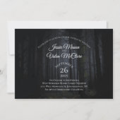 Invitation Forêt foncée Gothique Élégant Mariage Woods Nature (Devant)