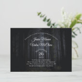 Invitation Forêt foncée Gothique Élégant Mariage Woods Nature (Debout devant)