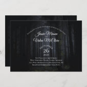 Invitation Forêt foncée Gothique Élégant Mariage Woods Nature (Devant / Derrière)